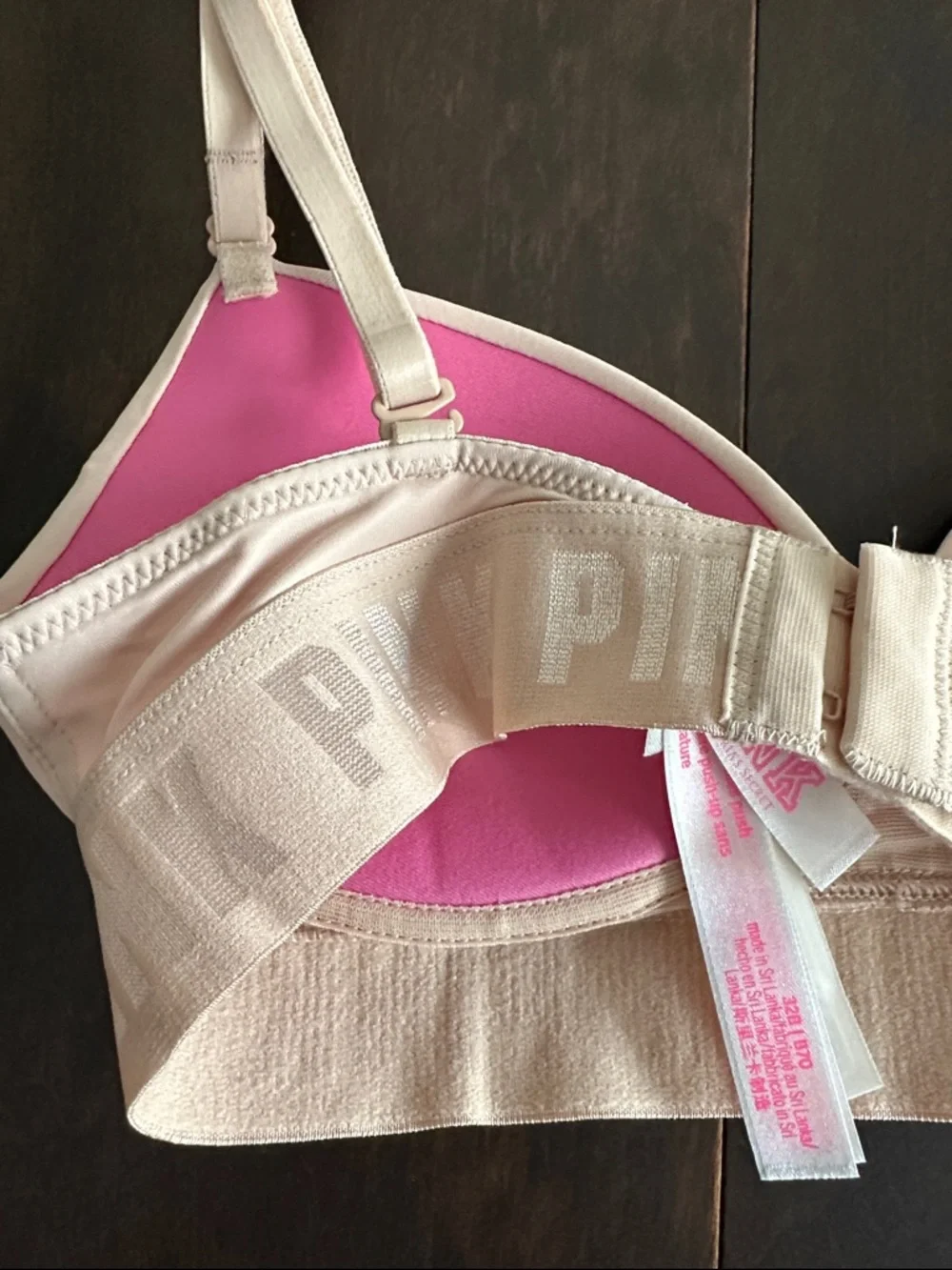 PINK Victoria's Secret Seamless Light Beige Push-Up Bralette